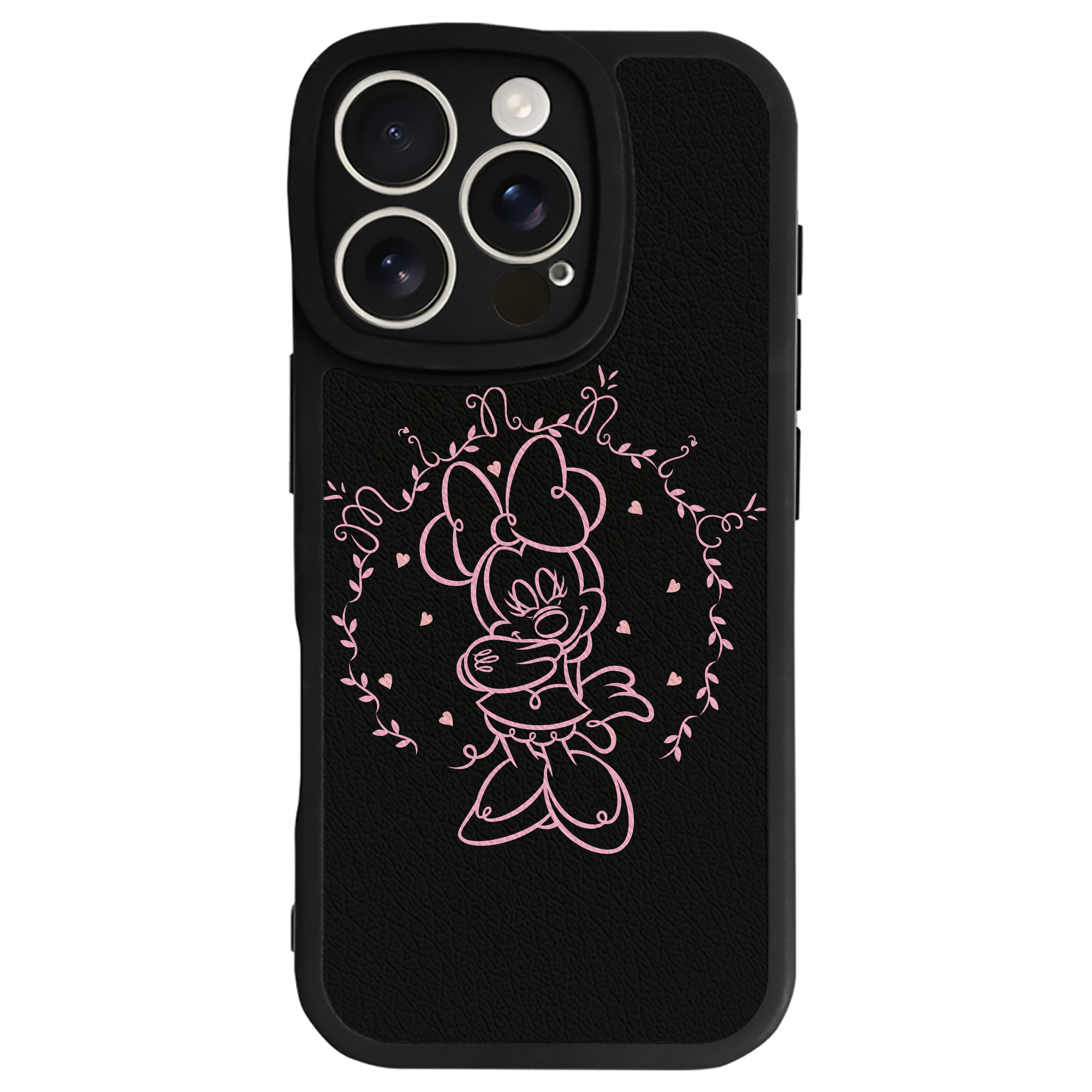 （画像用） ミッキーマウス Mickey Mouse 【iPhone 16シリーズ対応】シリコンスマホケース（レザー調） 材質：シリコン